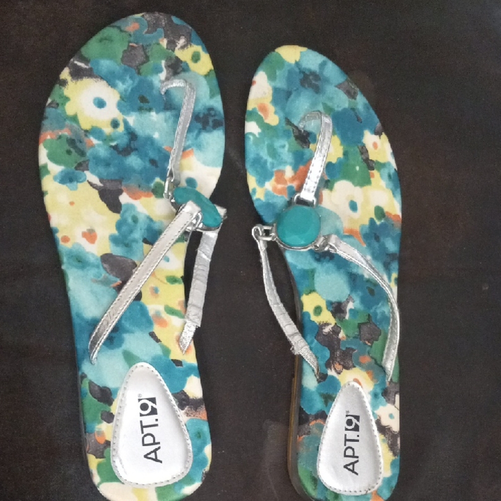 Apt. 9 Colorful Blue and Teal Sandals